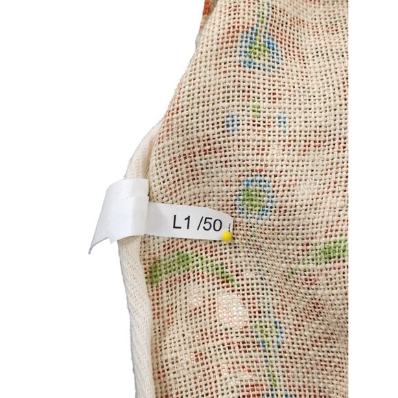 Jute Burlap Tote Floral Design Multi-Color Eco Friendly Reusable Shopping Bag - Picture 13 of 14